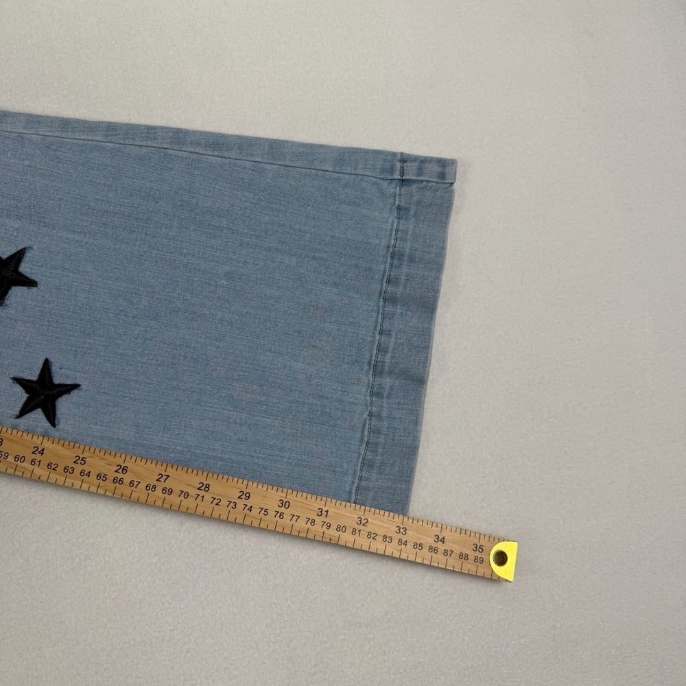 Altar'd State Womens Flare Jeans with Stars Size 25/0 Light Wash Denim SPP11593 - Picture 13 of 15